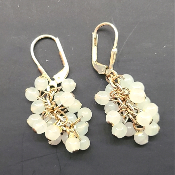 Pearl cluster earrings Sterling Silver 925 - Picture 1 of 4